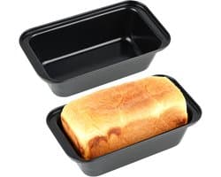 Ynkkvre - Rechthoekige Bakvorm - Koolstofstaal Bakvorm - Gelijkmatig Bruin Bakken En Snelle Warmtegeleiding - 2 Stuks - Voor air fryer En Cake Zilver