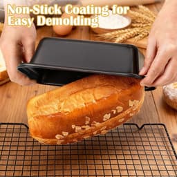 Ynkkvre - Rechthoekige Bakvorm - Koolstofstaal Bakvorm - Gelijkmatig Bruin Bakken En Snelle Warmtegeleiding - 2 Stuks - Voor air fryer En Cake Zilver — thumbnail 6