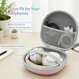 Headphone Bag，Ultra-Portable Travel Headphone Case, Universal for Most Bluetooth Over-Ear Headphones，215*195*65MM — thumbnail 5