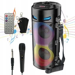 Draagbare Karaoke Box 40W - Bluetooth Speaker met 1 Microfoons & RGB Licht - Voor Feesten en Camping — thumbnail 1