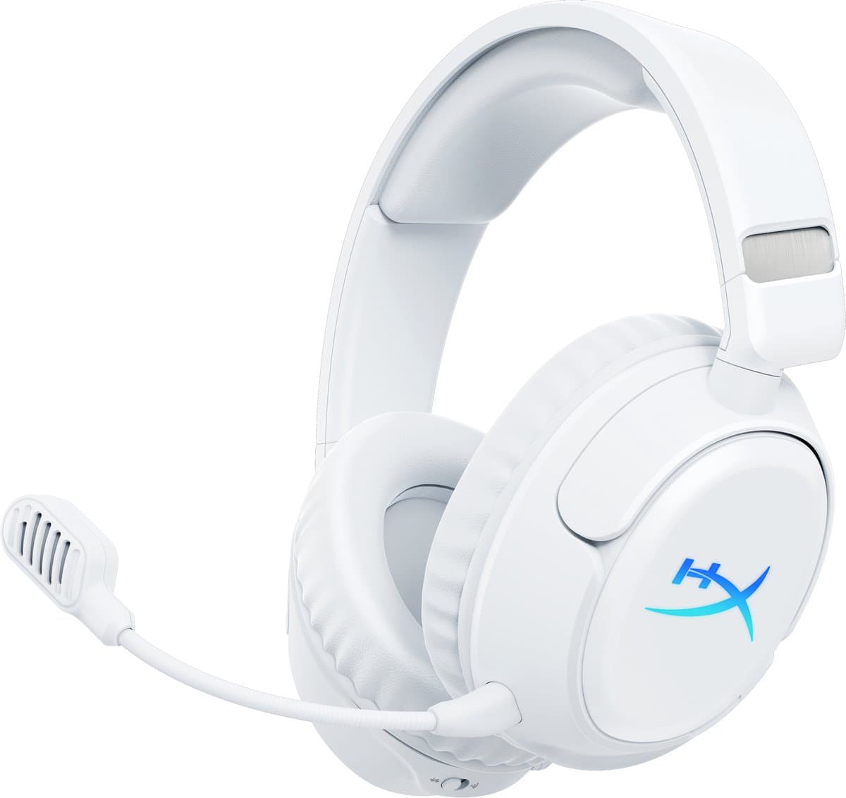 HyperX Cloud Flight 2 – Draadloze Gaming Headset met RGB Covers, tot 100u batterijduur, 2.4GHz & Bluetooth –Multi‑Platform- Wit — afbeelding 1