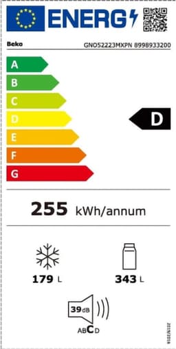 Beko GNO5231XPN - Koel-vriescombinatie - Side By Side - No Frost-  RVS — thumbnail 3