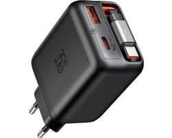 MCDODO 3in1 - Oplader inclusief USB C Kabel - 35W Snellader - Zwart