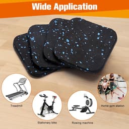 Meubelonderzetters - 4 Stuks - Anti slip - Trillingsdempers - Voetjes rubber - Voor de wasmachine, droger, koelkast, kast of ander apparatuur - Schokabsorberende Loopband Mat - 10×10cm - Zwart — thumbnail 2