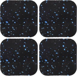 Meubelonderzetters - 4 Stuks - Anti slip - Trillingsdempers - Voetjes rubber - Voor de wasmachine, droger, koelkast, kast of ander apparatuur - Schokabsorberende Loopband Mat - 10×10cm - Zwart — thumbnail 1