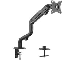 Gembird Verstelbare Bureau Monitorarm voor Dubbele Monitoren, 17–32", Tot 9 kg, 180° Rotatie Landschap/Portret, Kanteling +90° tot -45°, 90° Zwenkbaar, Ingebouwd Kabelbeheer, Zwart