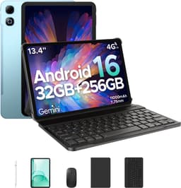 DOOGEE Tab G6 Max VIP - Tablet - 32GB RAM+256GB ROM (2TB TF) - 13,4 Inth FHD+ 90Hz - 4G LTE - 11000mAh/18W - Dubbele luidspreker - 5G WiFi - GPS - 3,5 mm audio - Face ID - met toetsenbord/pen/muis tablet - Blauw — thumbnail 1