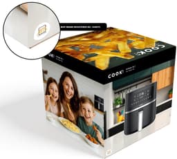 COOK-IT Airfryer 6L XL - 1600W - 8 Programma’s - Touchscreen - Vaatwasserbestendige Mand - Warmhoudfunctie - Shake Reminder - Matzwart — thumbnail 8