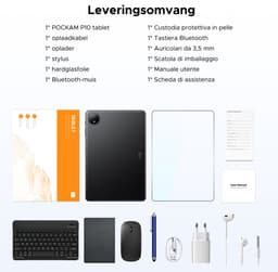 POCKAM P10 TAB - Gemini AI Tablet - 48 GB RAM (8+40 GB) + 128 GB ROM - 10,1 inch HD- Android 16 - 7000mAh - Quad-Core T310 - Dubbele luidsprekers - Volledige accessoirebundel met toetsenbord en stylus — thumbnail 4