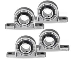 Lagerhuis, vier 20 mm lagers met steun, kogellagers van zinklegering.