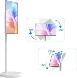 House of Balance Verrijdbaar Smartscreen - Tablet op Verrijdbare standaard - 21.5 Inch - Draaibaar - Wit - Koken Gaming Videocalls - Multifunctioneel — thumbnail 1