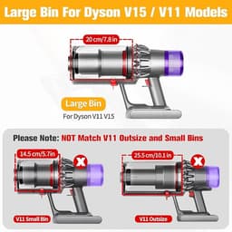 Vervangende onderdelen geschikt voor stofbak/vuilnisbak geschikt voor Dyson V11, V15, SV14 en SV17 stofzuigers; vervangende onderdelen voor de stofbak/vuilnisbak geschikt voor Dyson SV22, SV15 en SV28 stofzuigers. — thumbnail 2