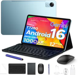 Aorlym P12 - Tablet - 48 GB RAM (8+40 GB) - 128 GB ROM (2TB/TF) - 12 inch 2K 120 Hz IPS - Android 16 - 10000 mAh /18 W - T7280 OctaCore - Dubbele camera - WiFi 5 - Bluetooth - Face ID - Toetsenbord - Stylus meegeleverd - Blauw — thumbnail 1