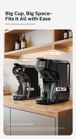 HiBrew H1C Pods koffiemachine - 20 bar hogedruk-extractie - warm/koud zetten - 7-traps waterinstelling - compatibel met NSDG - Wit — thumbnail 5