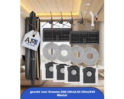 Voor Dreame X40 Ultra/L40 Ultra/X40 Master Robotstofzuiger & Dweil Vervangingsonderdelen Kit - Compleet Accessoireset met -Klitten Borstel, HEPA Filter, Stofzak, Dweilpad & Zijborstel - Compatibel met Robotstofzuigers