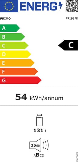 PRIMO PR198FR Koelkast Tafelmodel - Kleine Koelkast - 131L - 35 dB Stil - Energielabel C - Zwart — thumbnail 2