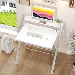 Zeo Wood® - Bureau Inklapbaar - Computertafel - Bureau Wit - Game Bureau - Laptoptafel — thumbnail 2