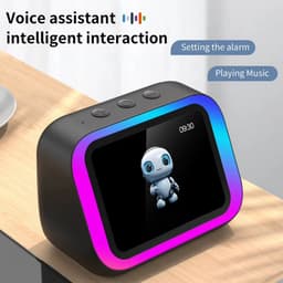 Slimme Bluetooth Speaker Draagbaar met Spraakassistent - Wekker Speaker voor Slaapkamer - Wit — thumbnail 3
