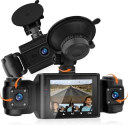 3-Kanaals Dashcam met 64GB Kaart - 1080P Full HD voor Voor en Binnen — thumbnail 1
