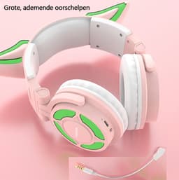 NAXSIR Over-Ear-hoofdtelefoon, verlicht, livestreaming, slimme gamingheadset, zwart — thumbnail 2