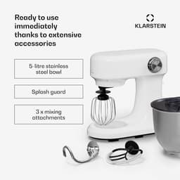 Krachtige Keukenmachine – 1500W Mixer met 5L RVS Kom, Planetaire Kneedfunctie en 12 Snelheden — thumbnail 4