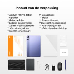 Aorlym P11 Pro - Tablet - 48 GB RAM (8+40 GB) + 128 GB ROM (2 TB/TF) - 11 inch FHD+ 90 Hz - Android 16 - 8800 mAh/18 W - T7250 - Dubbele luidsprekers - Gemini AI - Face ID - Widevine L1 - Complete accessoirebundel met toetsenbord en stylus - Paars — thumbnail 3