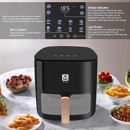 Grote Olievrije Luchtfriteuse 7 Liter met Kijkvenster en Touchscreen — thumbnail 2