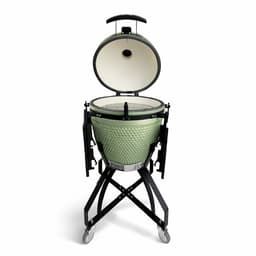 Patton Premium Large 21" Kamado met Onderstel en Zijtafels - Rooster Ø47 cm - Olijfgroen — thumbnail 3