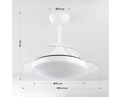 LumenXL - Plafondventilator wit incl. LED en afstandsbediening - Haizea — afbeelding 1
