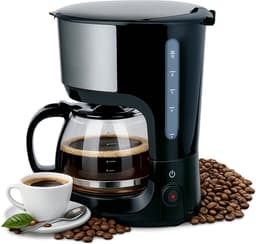 alpina Koffiezetapparaat Filterkoffie 750 W - Koffiemachine met Herbruikbare Koffiezet Filter - Koffiemachine met 1,25 L Glazen Kan - 10 Kopjes Koffie per Keer - Anti-Druppel Koffiemaker — thumbnail 1