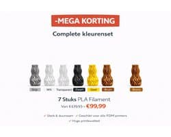 ANYCUBIC PLA Basic Filament – Texture (1KG) - 7 verschillende kleuren in één set - Multicolor - 7KG - Assortiment Set