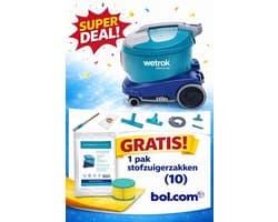 Wetrok Comfort 6 COMPLEET PAKKET, Krachtige Zuigkracht, Professionele Stofzuiger – 900W – Zeer Stil (56 dB) – 12 m Kabel – Industriële Stofzuiger – Incl. 10 gratis stofzuigerzakken