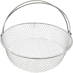 Airfryer Mand - Friteuse Accessoire - Gelijkmatig Koken - Roestvrij Staal - 21cm Diameter - Zilver — thumbnail 1