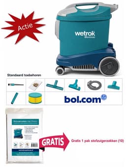 Wetrok Comfort 11 COMPLEET PAKKET, Krachtige Zuigkracht, Professionele Stofzuiger – 900W – Zeer Stil (56 dB) – 12 m Kabel – Industriële Stofzuiger – Incl. 10 gratis stofzuigerzakken — thumbnail 1