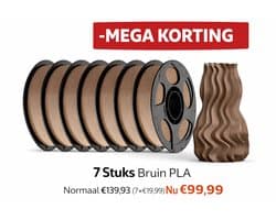 ANYCUBIC PLA Basic filament - Gestructureerd BRUIN 1 kg - 7 Stuks = 7KG