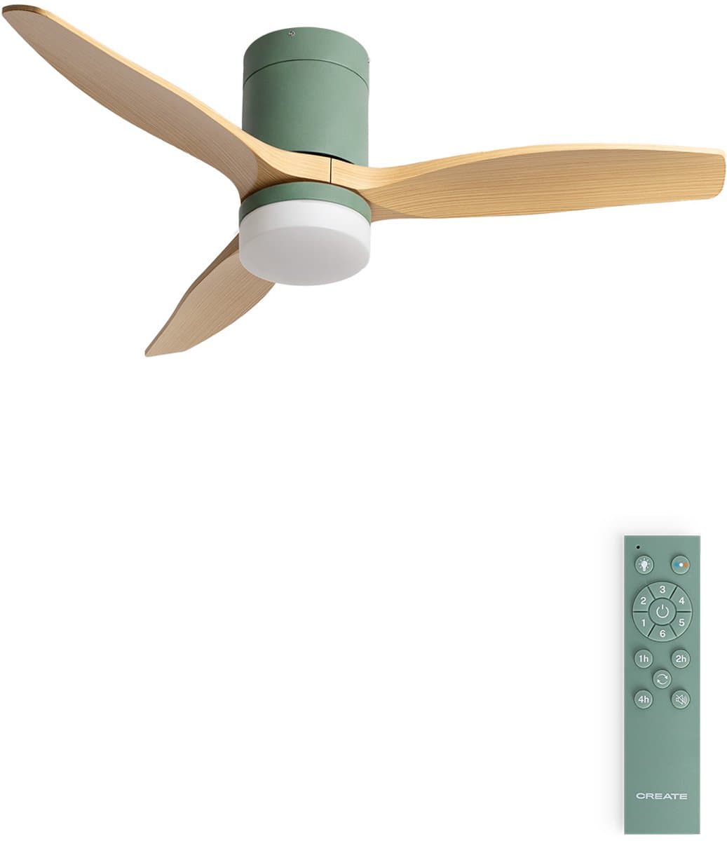 CREATE - Stille 40W plafondventilator met technische ABS bladen in verschillende maten - S - Met licht - Afstandsbediening - WIND CALM — afbeelding 1