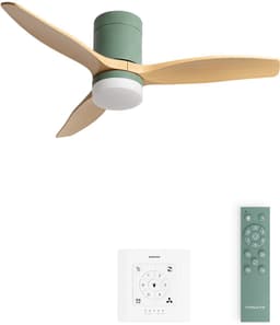 CREATE - Stille 40W plafondventilator met technische ABS bladen in verschillende maten - S - Met licht - Controller voor wandmontage - WIND CALM — thumbnail 1
