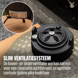 BluMill Kamado BBQ Egg - Kamado 13 Inch - Houtskoolbarbecues - Beige - Ø 27 cm - Houtskoolbarbecue Met Thermometer — thumbnail 5