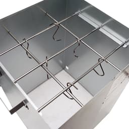 Eurocatch Telescopische Rookoven Vierkant 101 cm - Verzinkt Metalen Rookkast - Smoker voor Buiten met Thermometer en 10 Rookhaken - Rookton voor Vis, Vlees en BBQ Roken — thumbnail 2