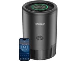 MakkelijkMooi Luchtreiniger van Chuboor - met Luchtfilter - Geurreiniger voor Thuis, Kantoor - Bediening met Alexa app - Zwart