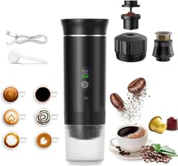 Zyrex® Draagbare Koffiemachine - Blender To Go - Draagbare Blender - Zwart - 28cm x 9cm x 9cm — thumbnail 1