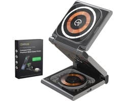 Simpsune - 3 in 1 draadloze oplader – geschikt voor Apple Watch oplader – Wireless Charger oplaadstation geschikt voor MagSafe smartphones, Apple Watch & AirPods – opvouwbare reis snellader van premium metaal & glas