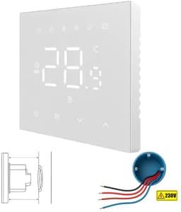 Wifi Inbouw Thermostaat | Touchscreen | Wifi | App bediening | Inbouw | Programmeerbaar | Tuya Smart Life | Wit — thumbnail 1