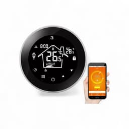 Wifi Inbouw Thermostaat | Touchscreen | Inbouwmontage | Elektrische Vloerverwarming | 16A | Tuya Smart Life | Google Home Alexa | Zwart — thumbnail 2