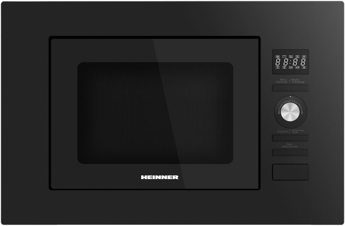 Heinner Inbouw Magnetron – 20 L – 800 W – 1000 W Grill – 5 Vermogensniveaus – Ontdooifunctie – LED-display – 95 Min Maximale Kooktijd – Zwart — afbeelding 1