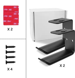 Houder voor hoofdtelefoon - muurbeugel met schroeven en plakband - universele hanger voor meerdere apparaten - geschikt voor bureau, muur, tafel - gaming accessoire — thumbnail 2
