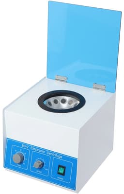 Desktop Lab Centrifuge – Elektrische Tafelmodel Centrifuge – Professioneel Gebruik – Blauw/Wit – Koudgewalst Staal – 28,5 x 30,5 x 24 cm – 12 x 20 ml Adapters – Instelbare Snelheid 0-4000 RPM – Timer 0-60 Min – Veiligheidszekering — thumbnail 1
