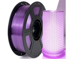 PETG 3D Printer Filament 1.75mm 1KG - Hoge Snelheid Transparant Lichtpaars - Nauwkeurigheid +/- 0,02 mm