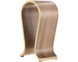 Hoofdtelefoonstandaard van walnoothout, hoofdtelefoonhouder, universele hoofdtelefoonhouder, U-vormig, duurzaam, antislip, voor thuis, kantoor en winkel (bruin)