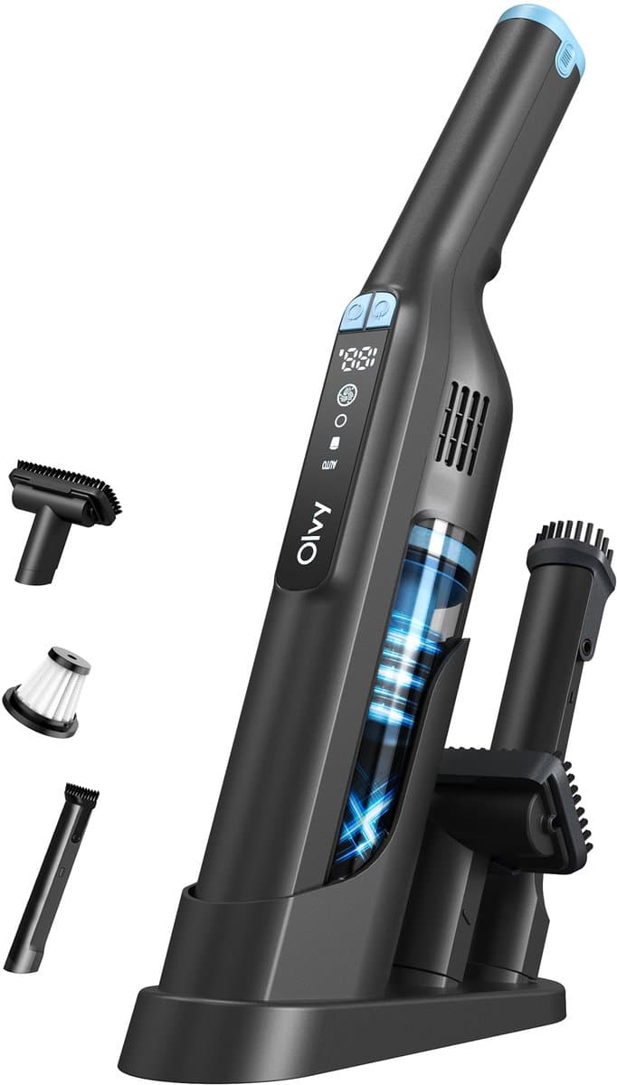 Olvy Kruimeldief PRO - LCD Display - Oplaadstation - 3 Snelheden - 250W - Kruimelzuiger Snoerloos - Autostofzuiger - 22 kPa - Draadloos - Handstofzuiger — afbeelding 1